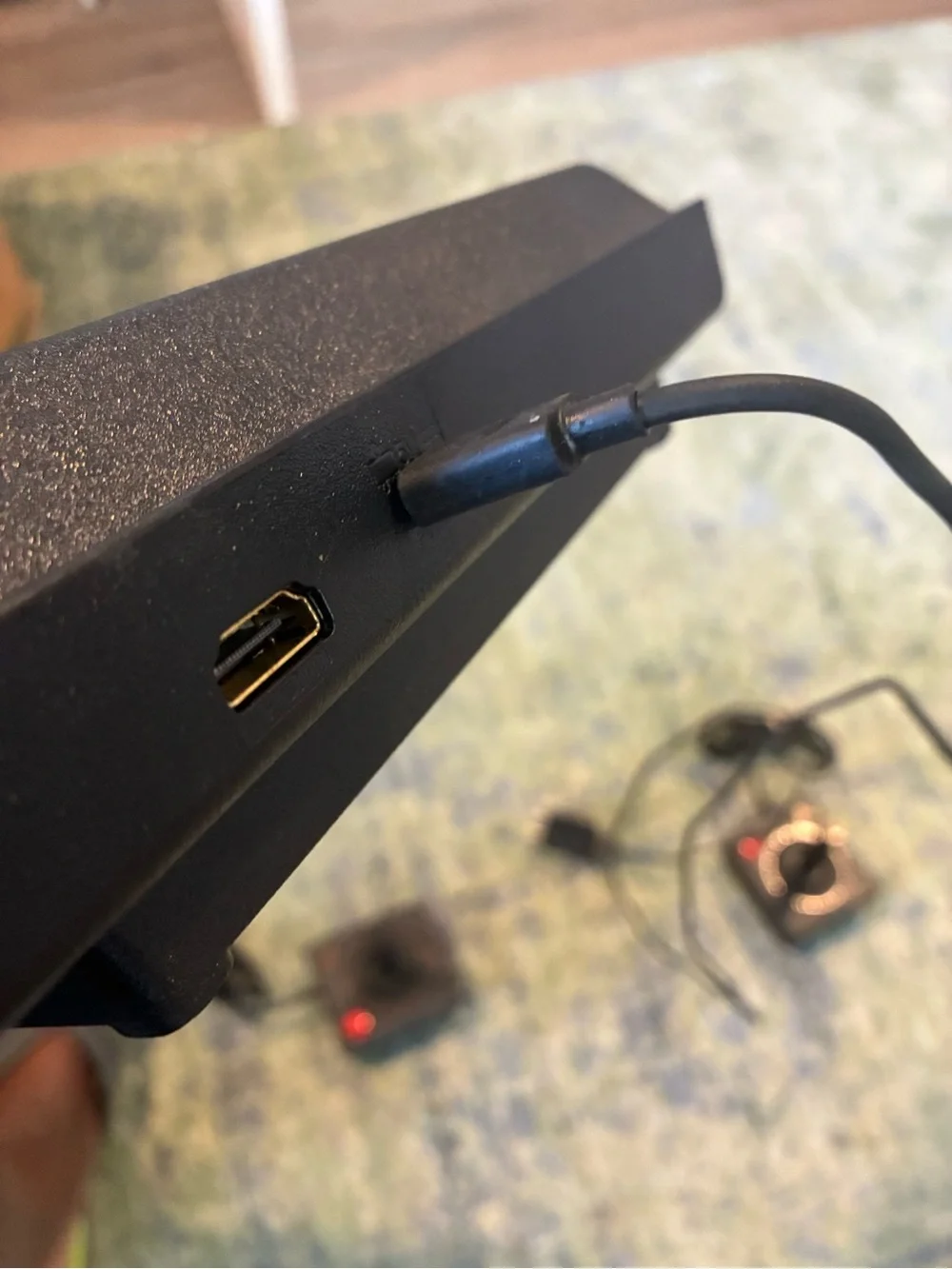 Classic Plug-and-Play Console with Black and Orange Controllers